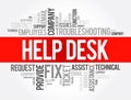 Help Desk - department that provides assistance and information for electronic or computer problems, word cloud concept background Royalty Free Stock Photo