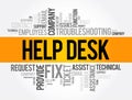 Help Desk - department that provides assistance and information for electronic or computer problems, word cloud concept background Royalty Free Stock Photo