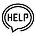 Help desk page icon outline vector. Support customer issues