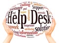 Help Desk word cloud hand sphere concept Royalty Free Stock Photo