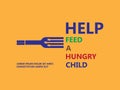 Help Feed the child. Hunger Prevention. Charitable donations.