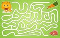 Help a fox pass through a maze and find meat Royalty Free Stock Photo