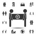 Help a friend, two people icon. Simple glyph, flat vector element of friendship icons set for UI and UX, website or mobile Royalty Free Stock Photo