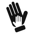 Help hand support icon simple vector. Respect family Royalty Free Stock Photo