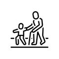 Black line icon for Help, help out and elder Royalty Free Stock Photo