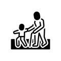 Black solid icon for Help, help out and elder Royalty Free Stock Photo