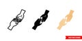 Help icon of 3 types color, black and white, outline. Isolated vector sign symbol