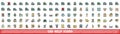 100 help icons set, color line style Royalty Free Stock Photo