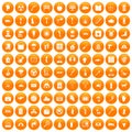 100 help icons set orange