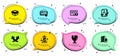 Open box, Technical documentation and Algorithm icons set. Help, Intersection arrows and Buildings signs. Vector