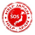 Help japan stamp over white