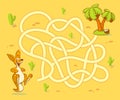 Help kangaroo cub find path to palm. Labyrinth. Maze game for kids