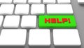 Help Keyboard button faq - internet Online assistance at website technical support concept customer service