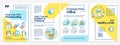 Help kids with doomsurfing blue and yellow brochure template