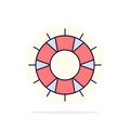 help, lifebuoy, lifesaver, save, support Flat Color Icon Vector Royalty Free Stock Photo