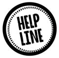 HELP LINE stamp on white