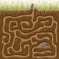 Help the little mouse find his family. Children`s maze game.