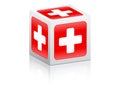 Help mark icon on box Royalty Free Stock Photo