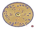 Help the minotaur find the way out of legendary Daedalus labyrinth. Logic puzzle game with maze for children and adults. Worksheet Royalty Free Stock Photo