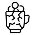 Help money mug icon outline vector. Poverty people