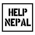 HELP NEPAL black stamp on white