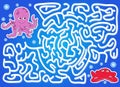 Help octopus to find way to his friend starfish in a maze