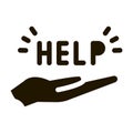 help on palm icon Vector Glyph Illustration