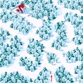 Help the person find the way to the house through the winter mixed forest. Children`s game riddle maze