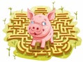 Help the pig to get home and out of the Rebus Royalty Free Stock Photo