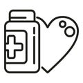 Help pill icon outline vector. Drug treatment