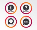 Help point icons. Question, information symbol.