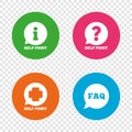 Help point icons. Question, information symbol.