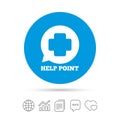 Help point sign icon. Medical cross symbol.