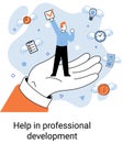 Help in professional development. Qualified employee training program. Human resource management Royalty Free Stock Photo