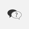 Help, query, question mark, support icon. Vector illustration, flat design. Royalty Free Stock Photo