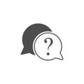 Help, query, question mark, support icon. Vector illustration, flat design Royalty Free Stock Photo