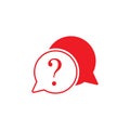 Help, query, question mark, support icon. Vector illustration, flat design Royalty Free Stock Photo