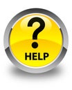 Help (question icon) glossy yellow round button Royalty Free Stock Photo