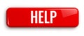 Help Red Button Isolated on White Royalty Free Stock Photo