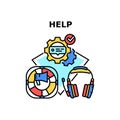 Help Service Vector Concept Color Illustration