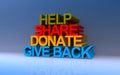 Help share donate give back on blue