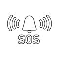 Help signal icon, sos, call, signal, vector illustration Royalty Free Stock Photo