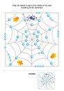 Help the spider to get to his place, maze for kids