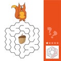 Help squirrel to find way to pinecone in the maze game