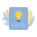 Help suggestion as quick tips icon badge. Top tips advice note icon. Idea bulb education tricks. Flat cartoon style