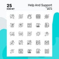 25 Help And Support Icon Set. 100% Editable EPS 10 Files. Business Logo Concept Ideas Line icon design Royalty Free Stock Photo