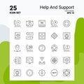 25 Help And Support Icon Set. 100% Editable EPS 10 Files. Business Logo Concept Ideas Line icon design Royalty Free Stock Photo