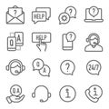 Help and Support icons set vector illustration. Contains such icon as Information, Call Center, Q and A, Operator, Contact and mor Royalty Free Stock Photo