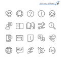 Help and support outline icon set