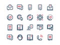 Help and Support. Set of thin outline vector icons.